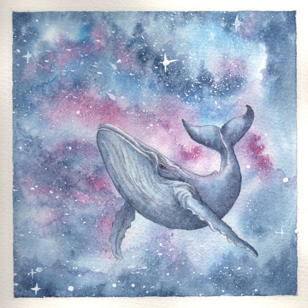 Baleine Céleste, aquarelle de Garance