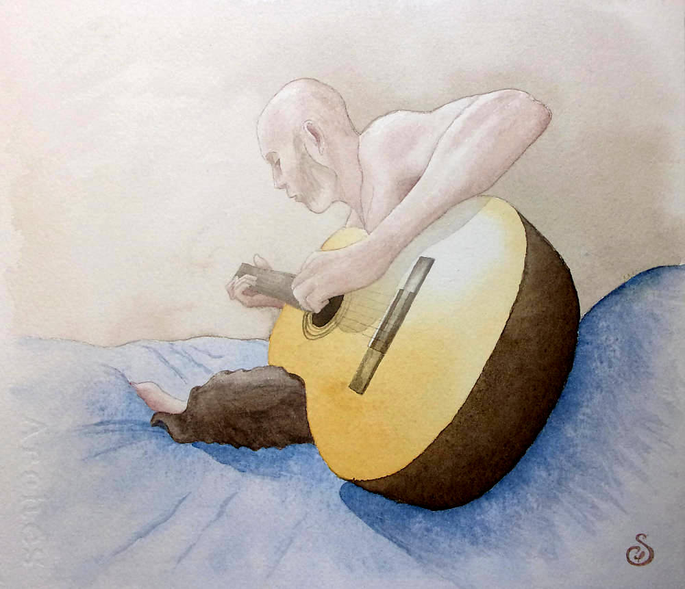 Blue Sky, aquarelle de Garance
