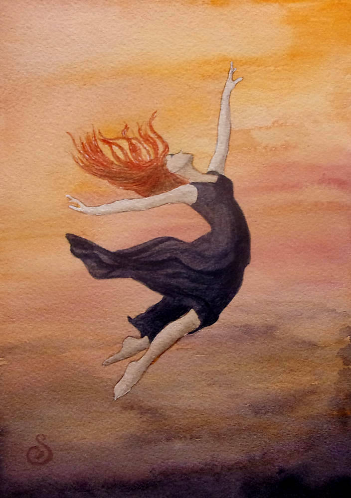Danse du Feu, aquarelle de Garance