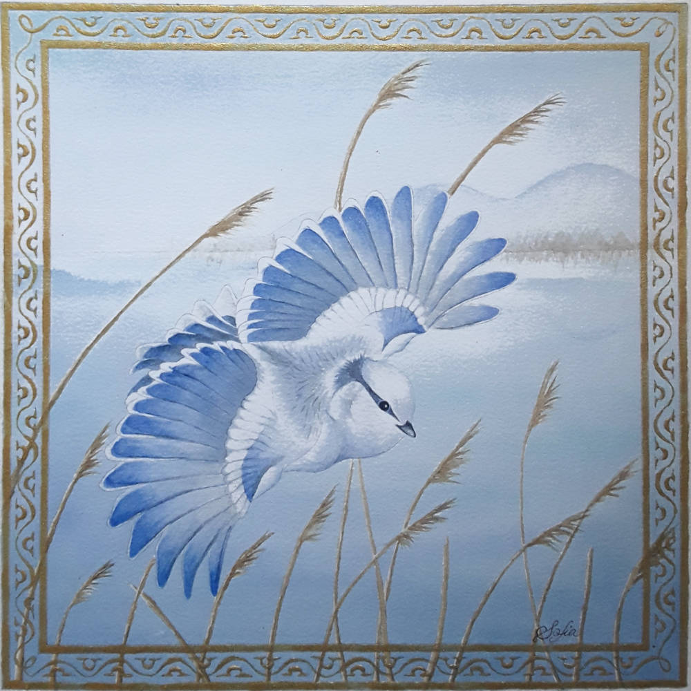 mesange, aquarelle de Garance
